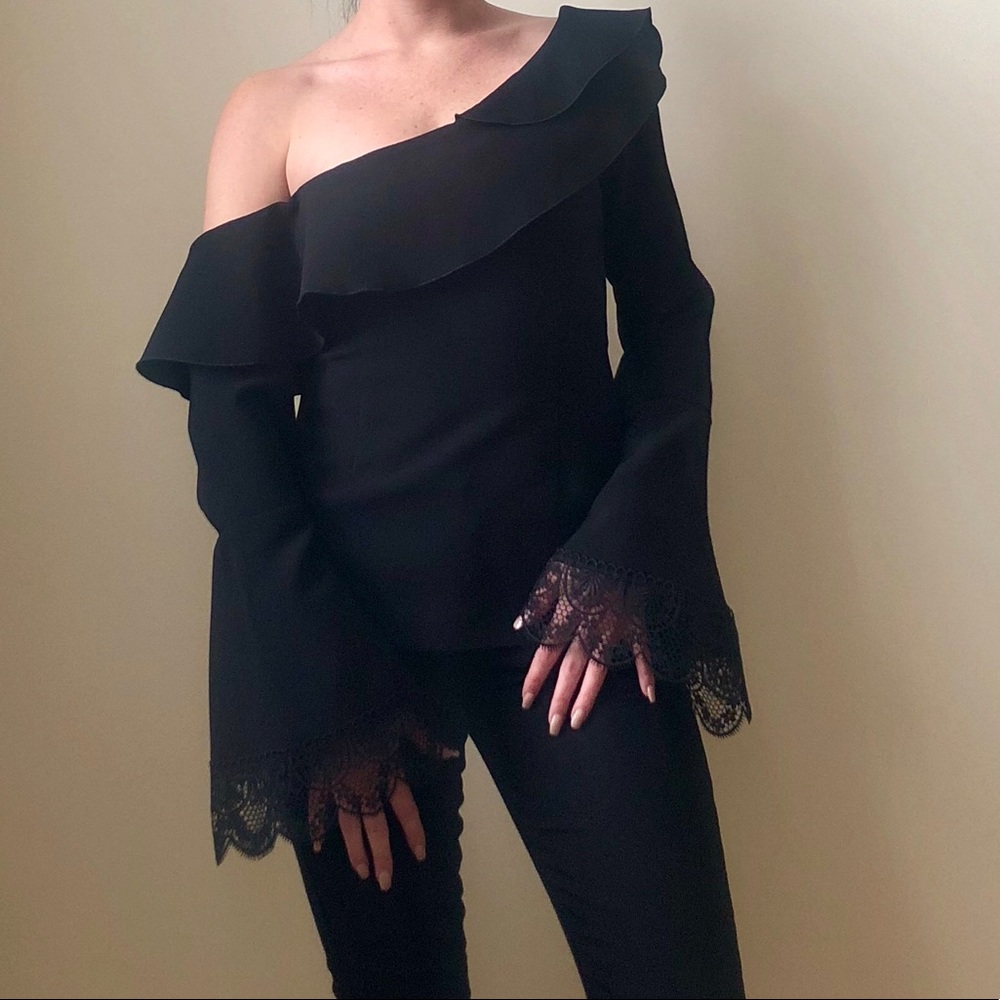 Nicholas Crepe One Shoulder Top